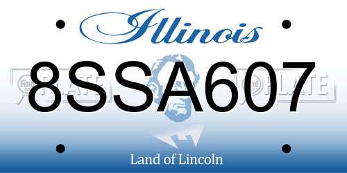 8SSA607 Illinois License Plate