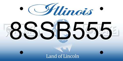 8SSB555 Illinois License Plate