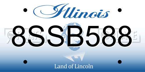 8SSB588 Illinois License Plate