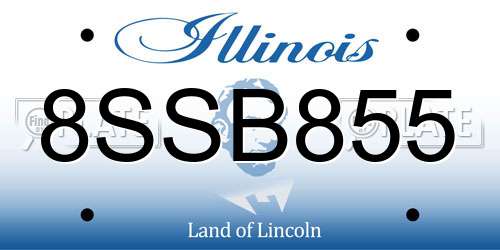 8SSB855 Illinois License Plate