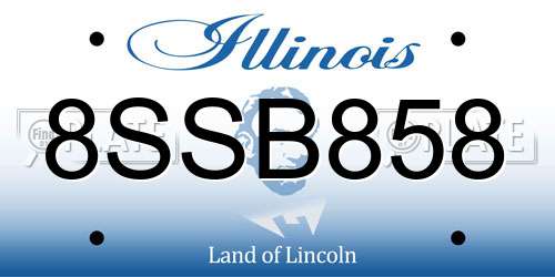 8SSB858 Illinois License Plate