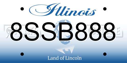 8SSB888 Illinois License Plate