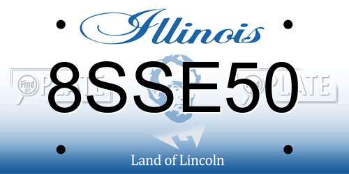 8SSE50 Illinois License Plate