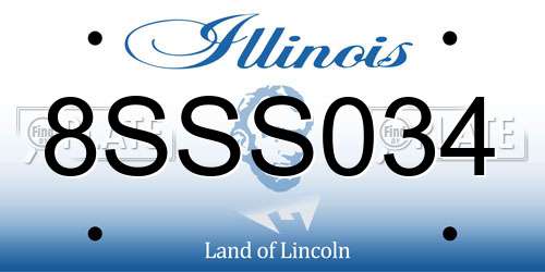 8SSS034 Illinois License Plate
