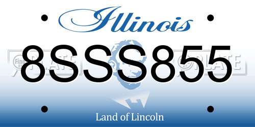 8SSS855 Illinois License Plate