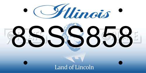 8SSS858 Illinois License Plate