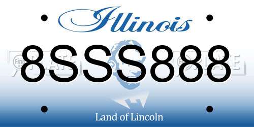 8SSS888 Illinois License Plate
