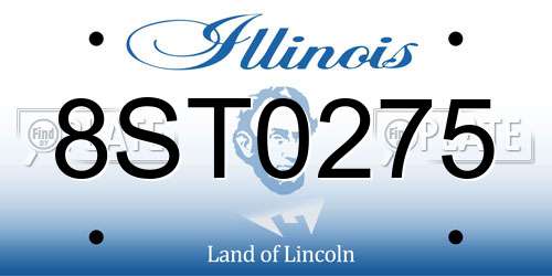 8ST0275 Illinois License Plate