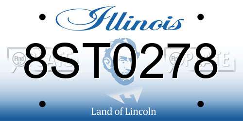 8ST0278 Illinois License Plate