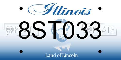 8ST033 Illinois License Plate