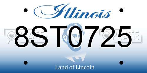 8ST0725 Illinois License Plate
