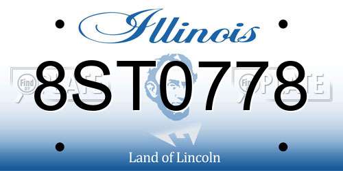 8ST0778 Illinois License Plate