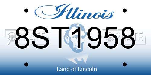8ST1958 Illinois License Plate