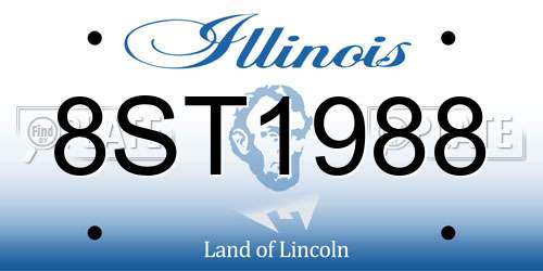 8ST1988 Illinois License Plate