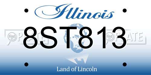 8ST813 Illinois License Plate
