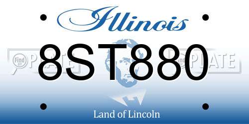 8ST880 Illinois License Plate