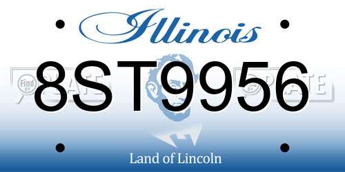 8ST9956 Illinois License Plate