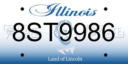 8ST9986 Illinois License Plate
