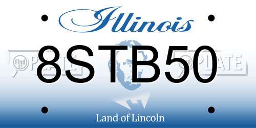 8STB50 Illinois License Plate
