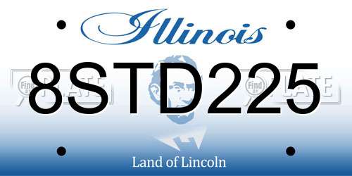 8STD225 Illinois License Plate