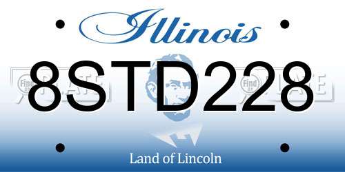 8STD228 Illinois License Plate