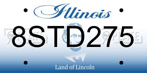 8STD275 Illinois License Plate
