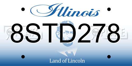 8STD278 Illinois License Plate