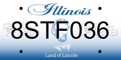 8STF036 Illinois License Plate