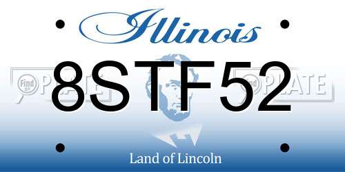 8STF52 Illinois License Plate