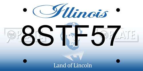 8STF57 Illinois License Plate