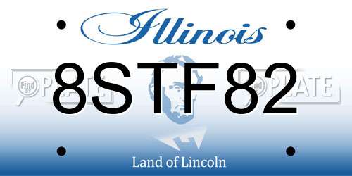 8STF82 Illinois License Plate