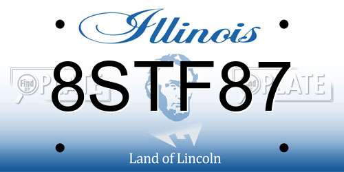 8STF87 Illinois License Plate