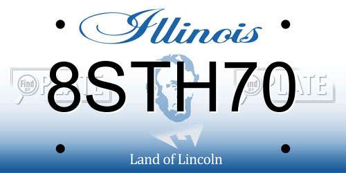 8STH70 Illinois License Plate