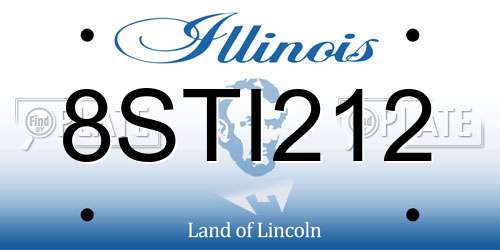 8STI212 Illinois License Plate