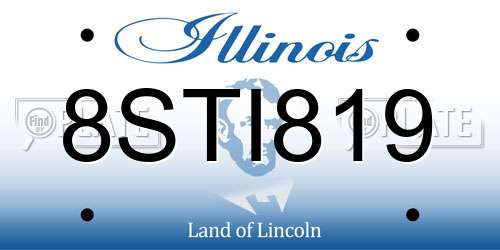 8STI819 Illinois License Plate