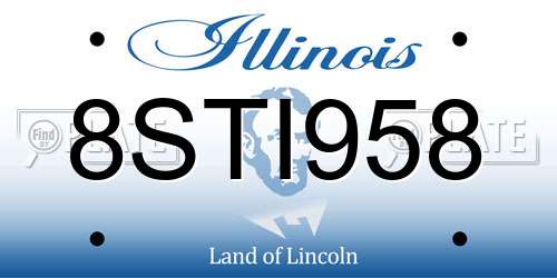 8STI958 Illinois License Plate