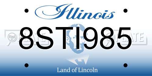 8STI985 Illinois License Plate