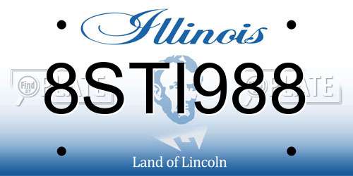 8STI988 Illinois License Plate