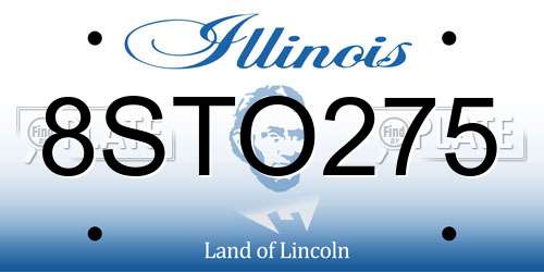 8STO275 Illinois License Plate
