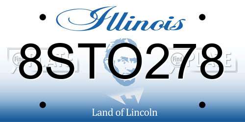 8STO278 Illinois License Plate