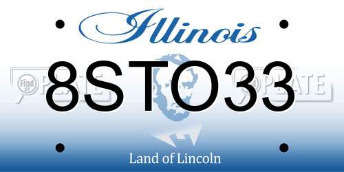 8STO33 Illinois License Plate