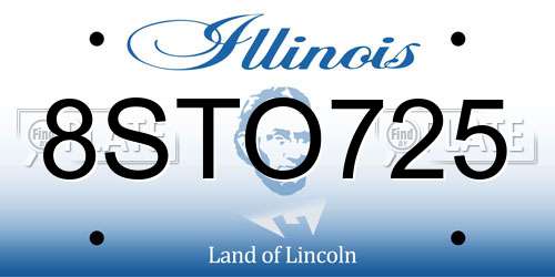 8STO725 Illinois License Plate