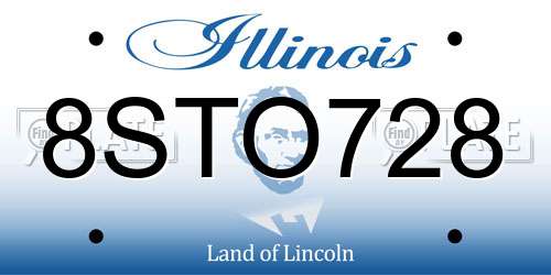 8STO728 Illinois License Plate