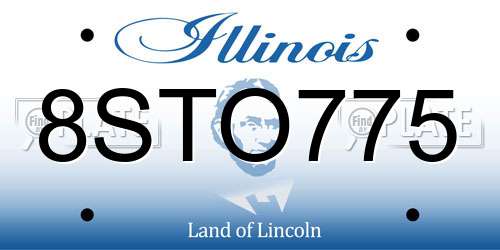 8STO775 Illinois License Plate