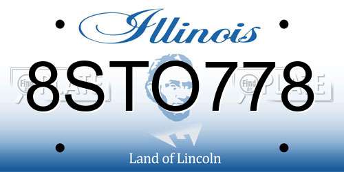 8STO778 Illinois License Plate