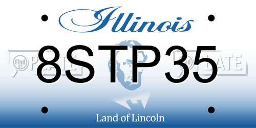 8STP35 Illinois License Plate