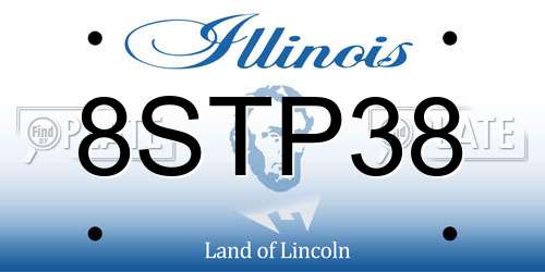 8STP38 Illinois License Plate