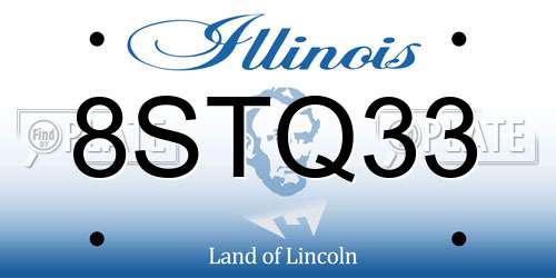 8STQ33 Illinois License Plate