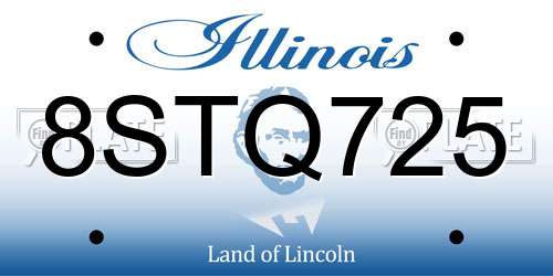 8STQ725 Illinois License Plate