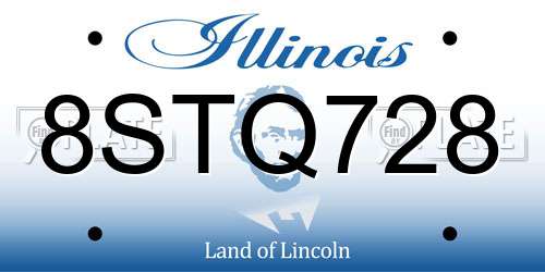 8STQ728 Illinois License Plate